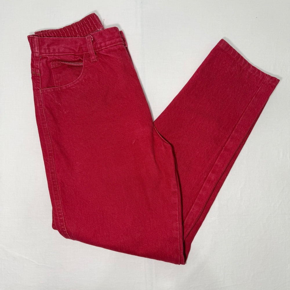 Vintage Opal Lorraine Wardy Red Jeans Womens 10 Made USA High Rise Denim Pants